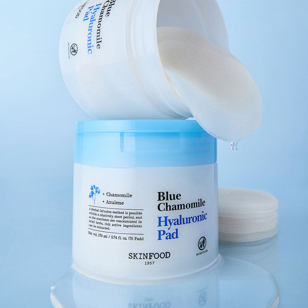 SKINFOOD Blue Chamomile Hyaluronic Pad 170ml/70ea - Glamourous Grace