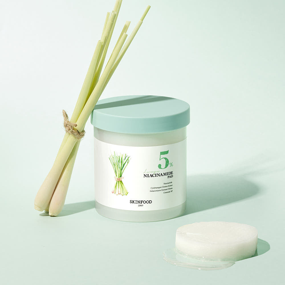 SKINFOOD Lemongrass Niacinamide Pad 250g/60ea - Glamourous Grace