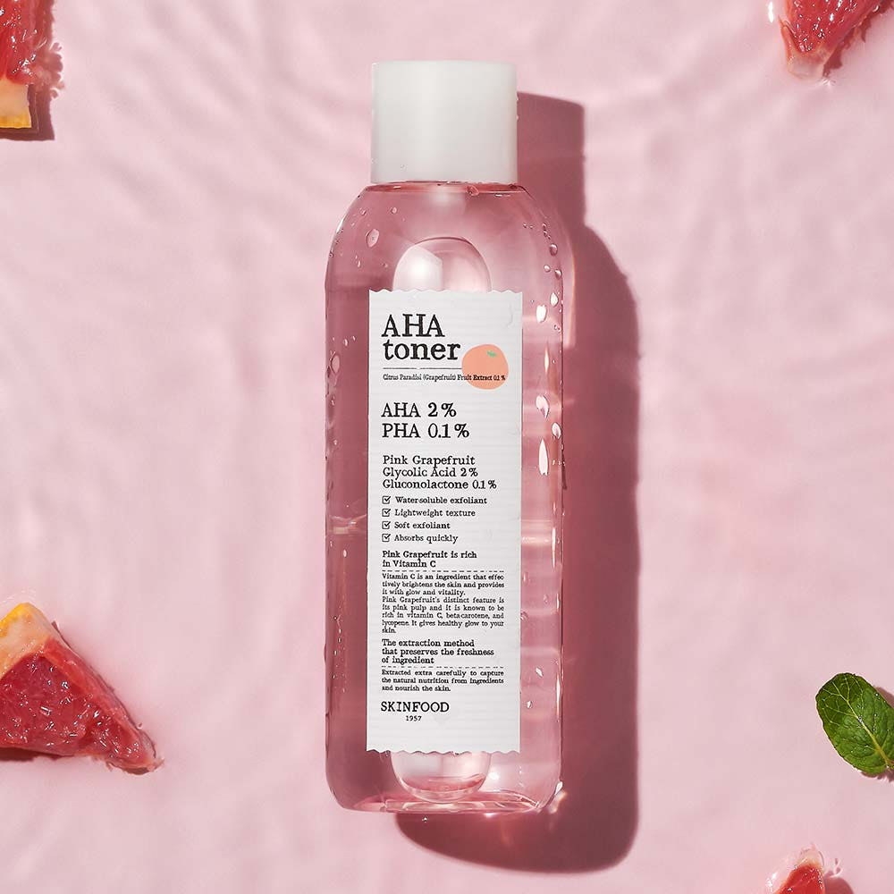 SKINFOOD Pink Grapefruit AHA Toner 200ml - Glamourous Grace