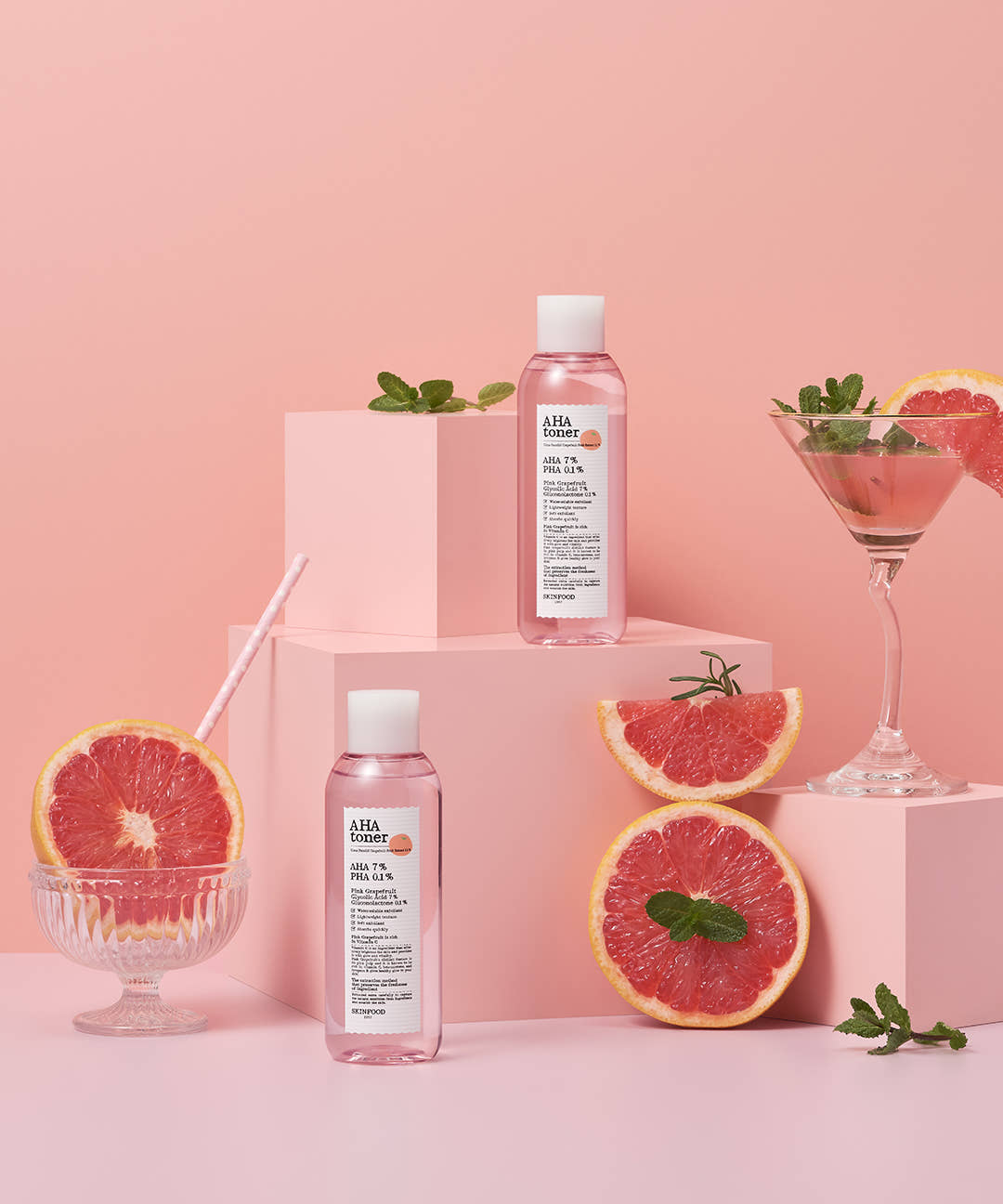 SKINFOOD Pink Grapefruit AHA Toner 200ml - Glamourous Grace