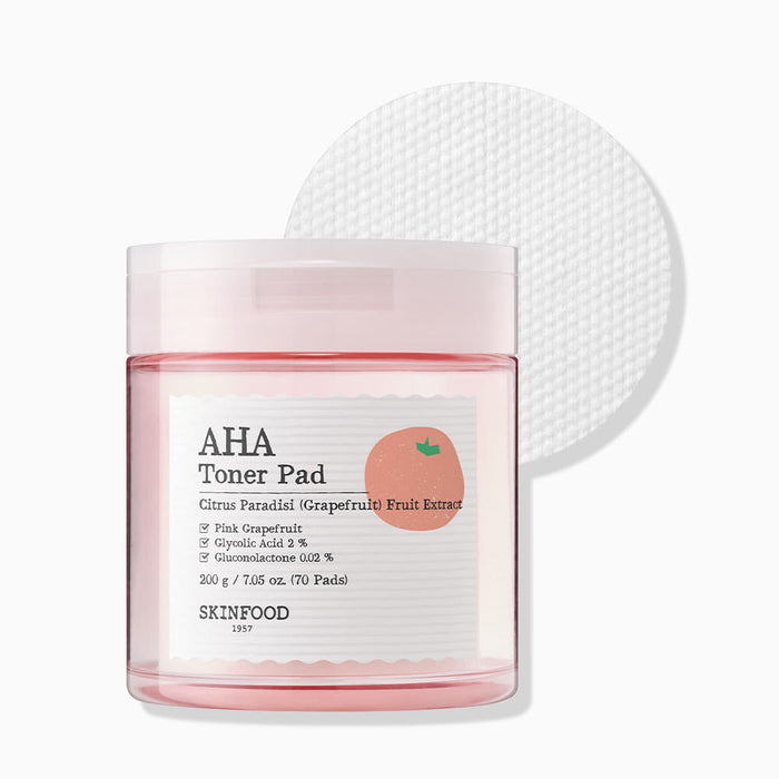 SKINFOOD Pink Grapefruit AHA Toner Pad 200g/70P - Glamourous Grace