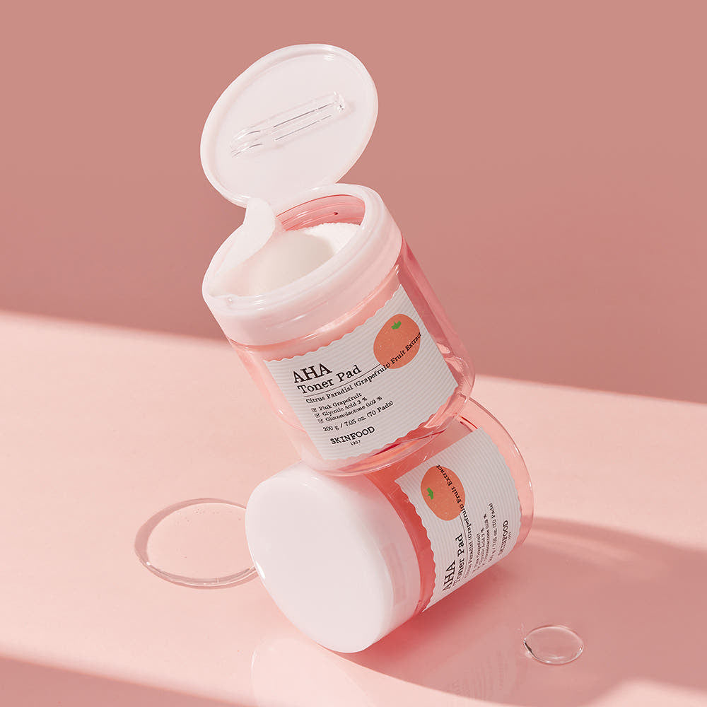 SKINFOOD Pink Grapefruit AHA Toner Pad 200g/70P - Glamourous Grace