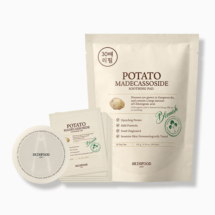 SKINFOOD Potato Madecassoside Soothing Pad 135g/30ea (Refill) - Glamourous Grace