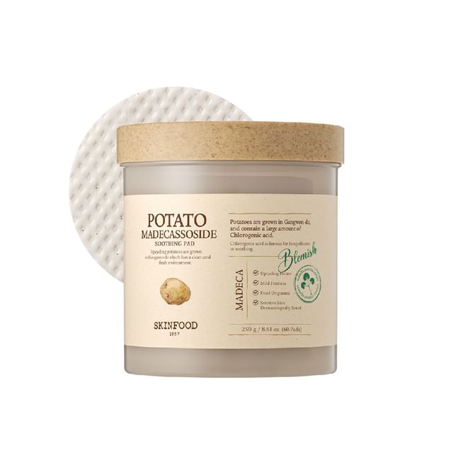SKINFOOD Potato Madecassoside Soothing Pad 250g/60ea - Glamourous Grace
