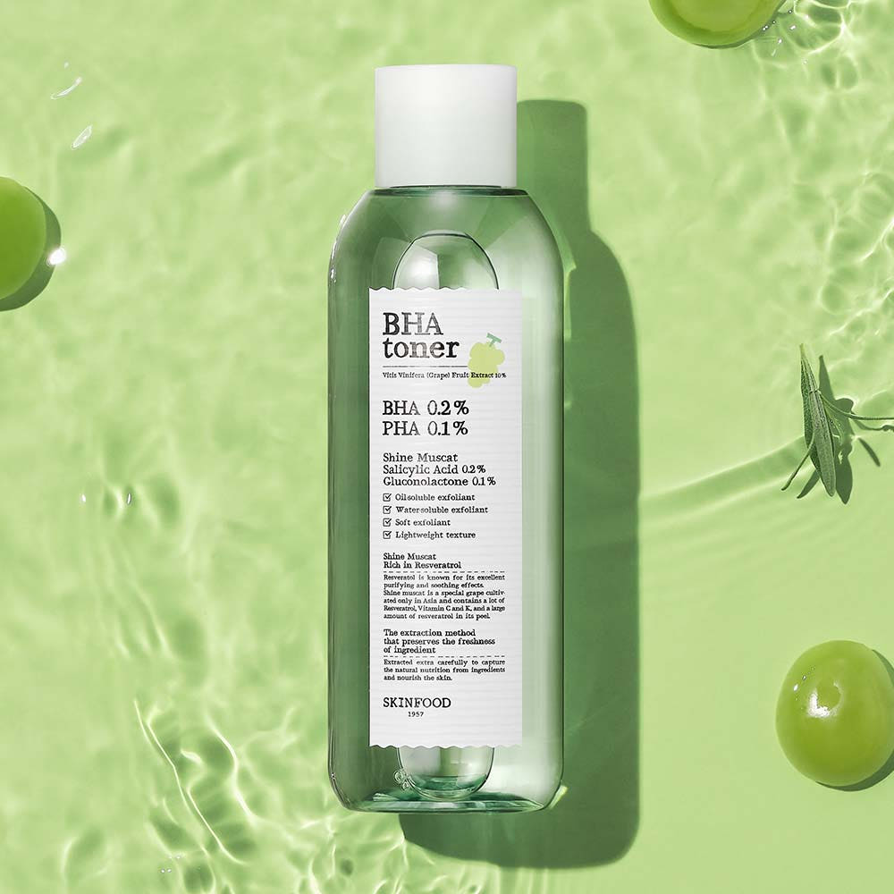 SKINFOOD Shine Muscat BHA Toner 200ml - Glamourous Grace