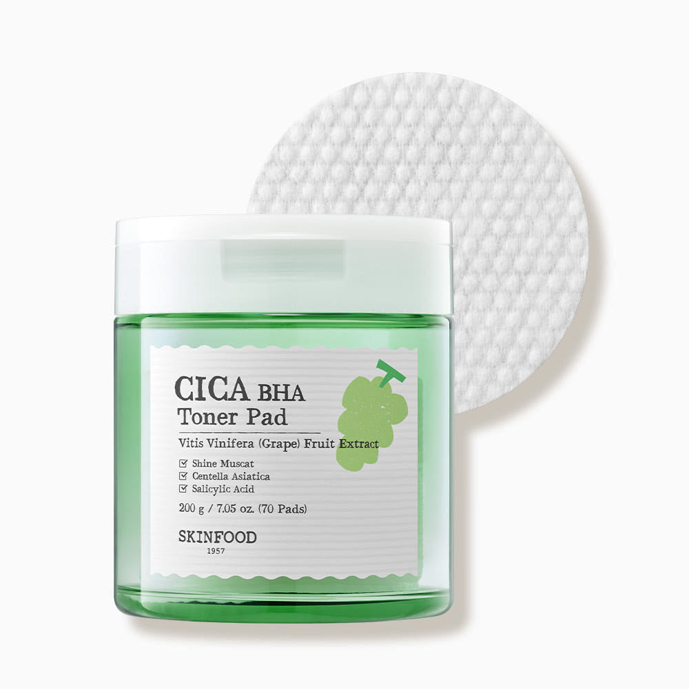 SKINFOOD Shine Muscat Cica BHA Toner Pad 200g/70ea - Glamourous Grace