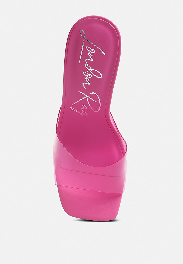 Skyhigh Clear Strap Block Heel Sandals - Glamourous Grace