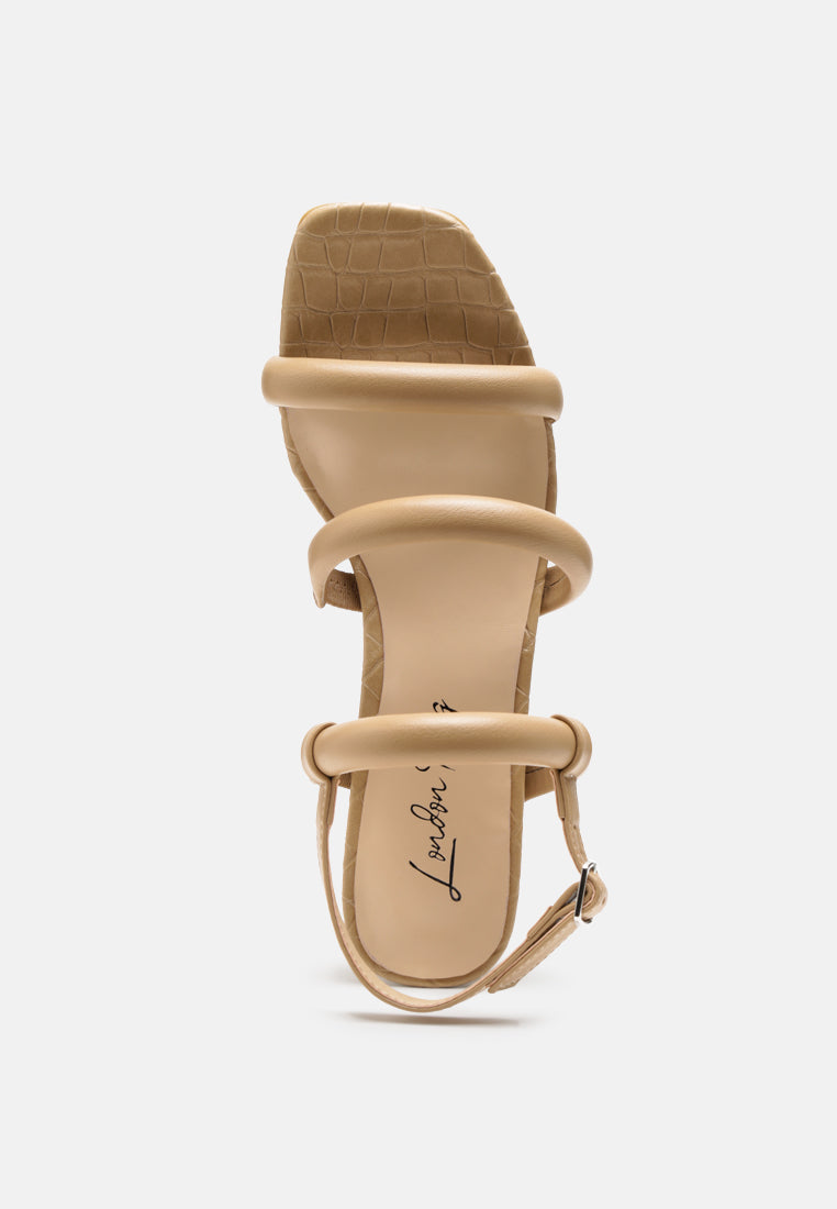 Slater Croc Skin Faux Leather Block Heel Sandals - Glamourous Grace