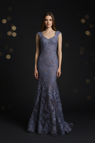 Sleeveless Mermaid Lace Embroidered Gown - Glamourous Grace