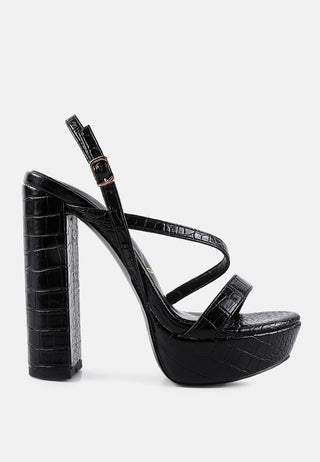 Slegs Slingback Block High Heeled Sandals - Glamourous Grace