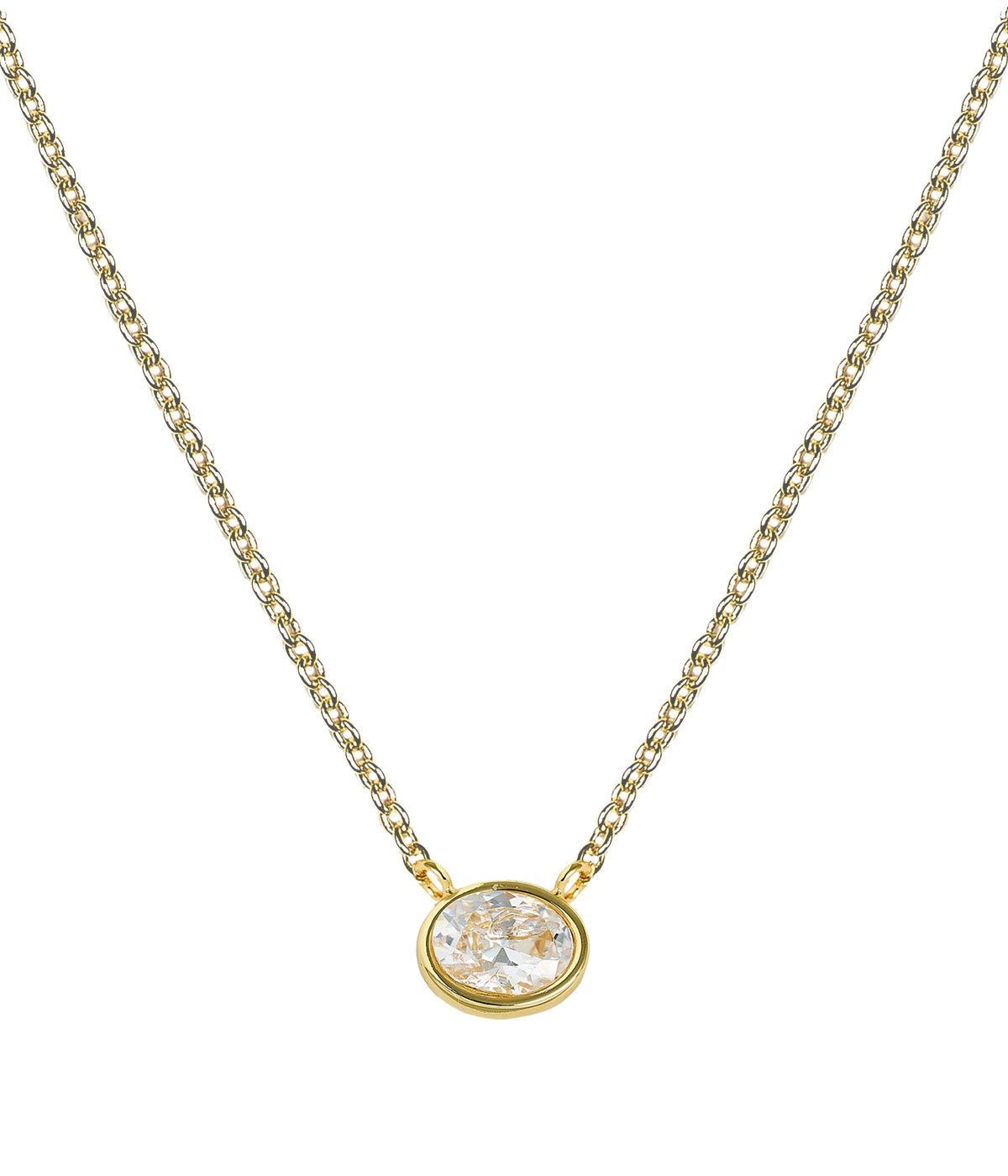 Small Oval Bezel Necklace - Glamourous Grace