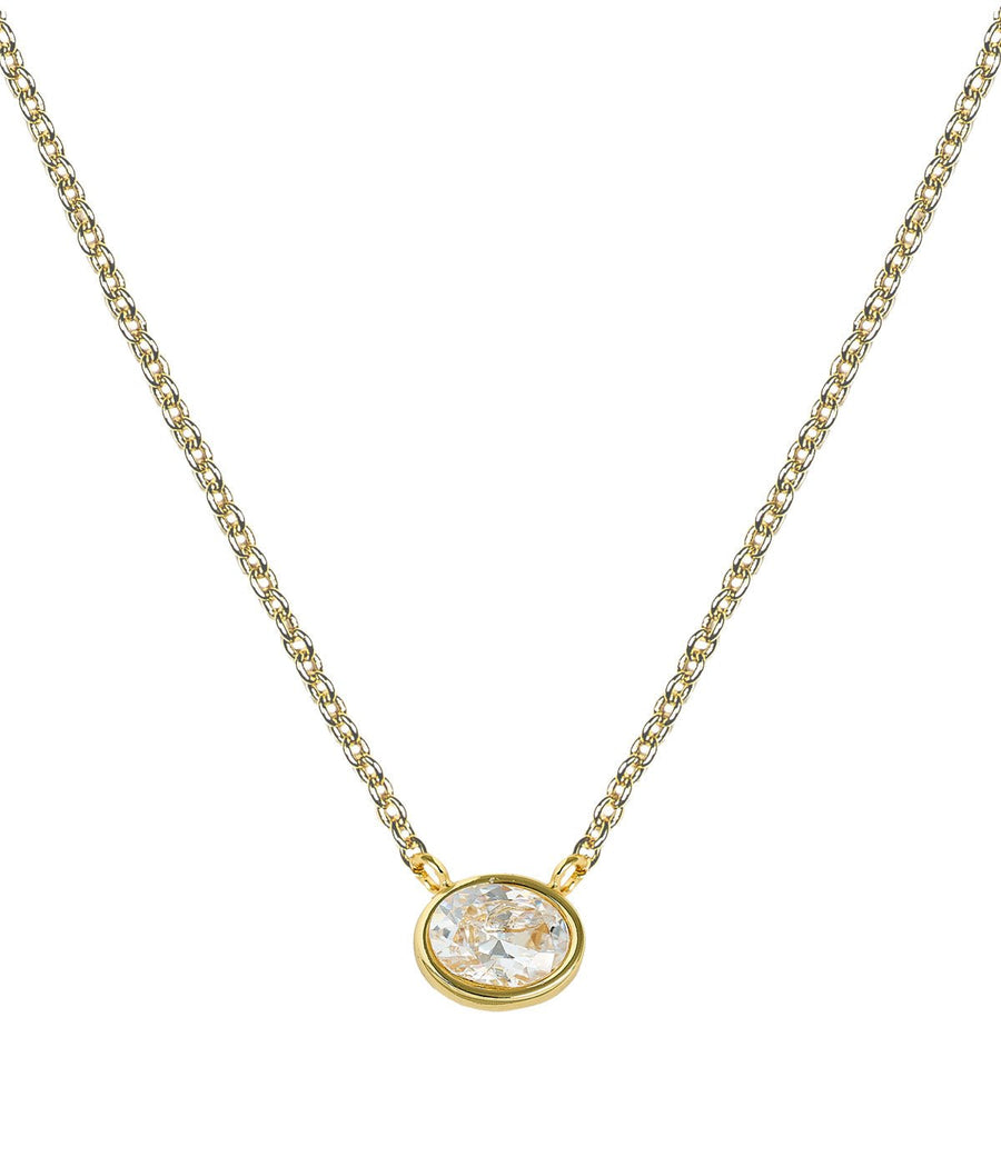 Small Oval Bezel Necklace - Glamourous Grace