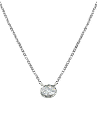 Small Oval Bezel Necklace - Glamourous Grace