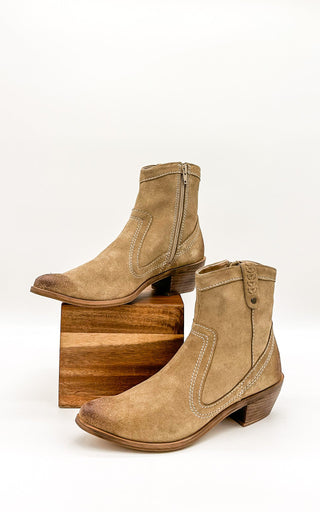 Smithy Suede Ankle Boot in Tan - Glamourous Grace