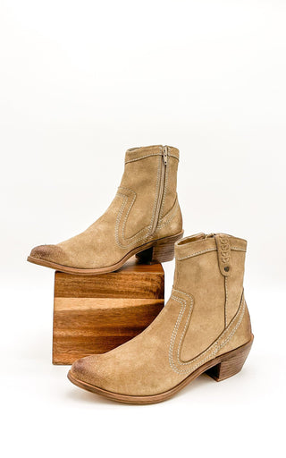 Smithy Suede Ankle Boot in Tan - Glamourous Grace