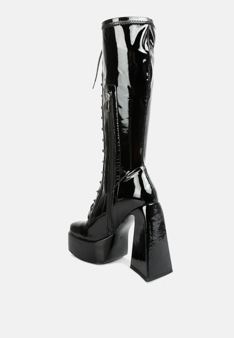 Snowflakes High Platform Calf Boots - Glamourous Grace