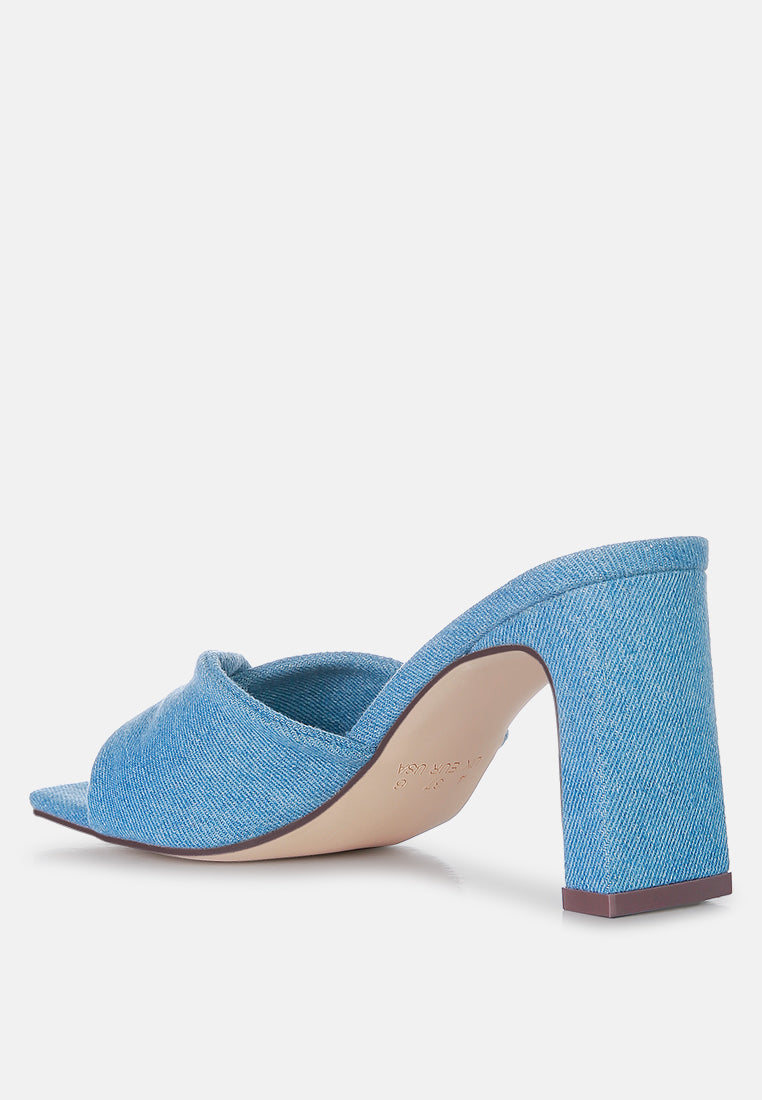 Soft Flirt Italian Block Heel Denim Sandals - Glamourous Grace