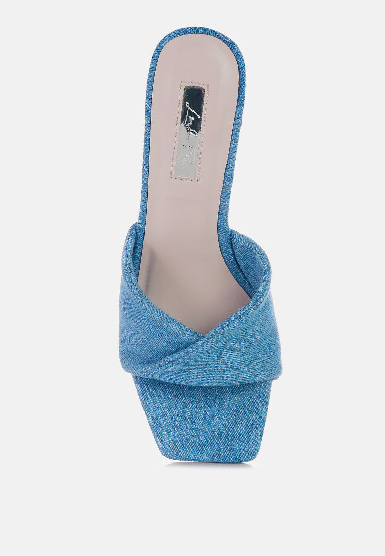Soft Flirt Italian Block Heel Denim Sandals - Glamourous Grace