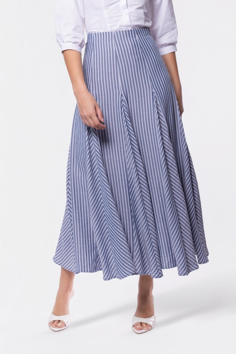 Sonoma Skirt (Blue Stripe) - Glamourous Grace