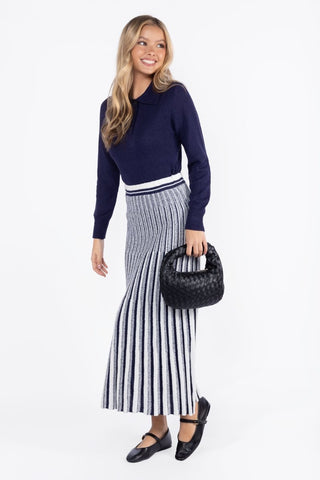 Sophia Skirt (White/Navy)