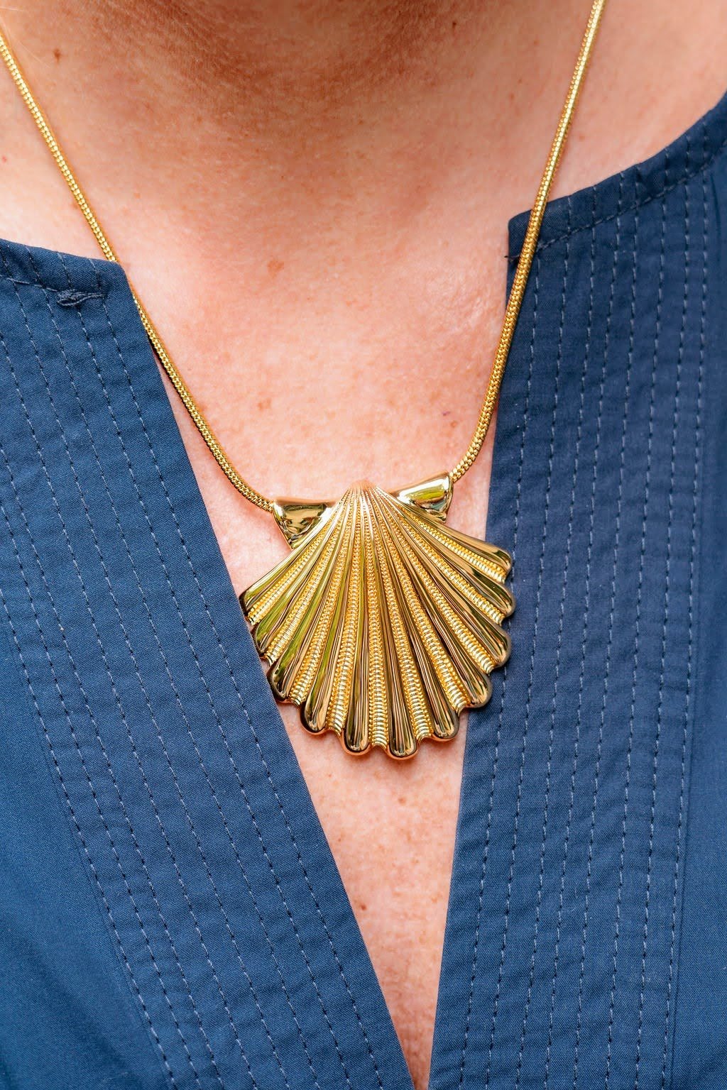 Sophie Scallop Shell Necklace - 18k Gold Plated - Teggy French Collection - Glamourous Grace