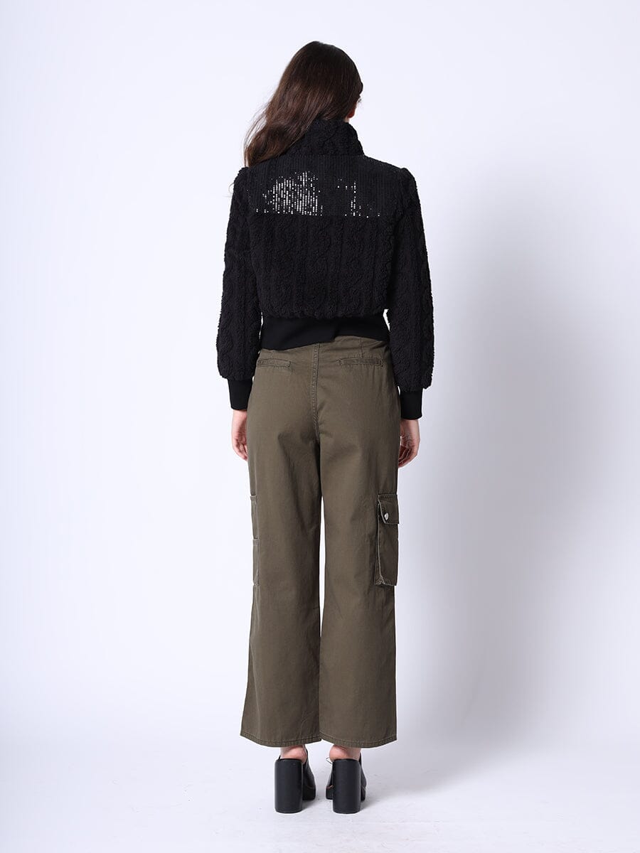 Spangle Yoke High-Neck Shearing Jacket - Glamourous Grace