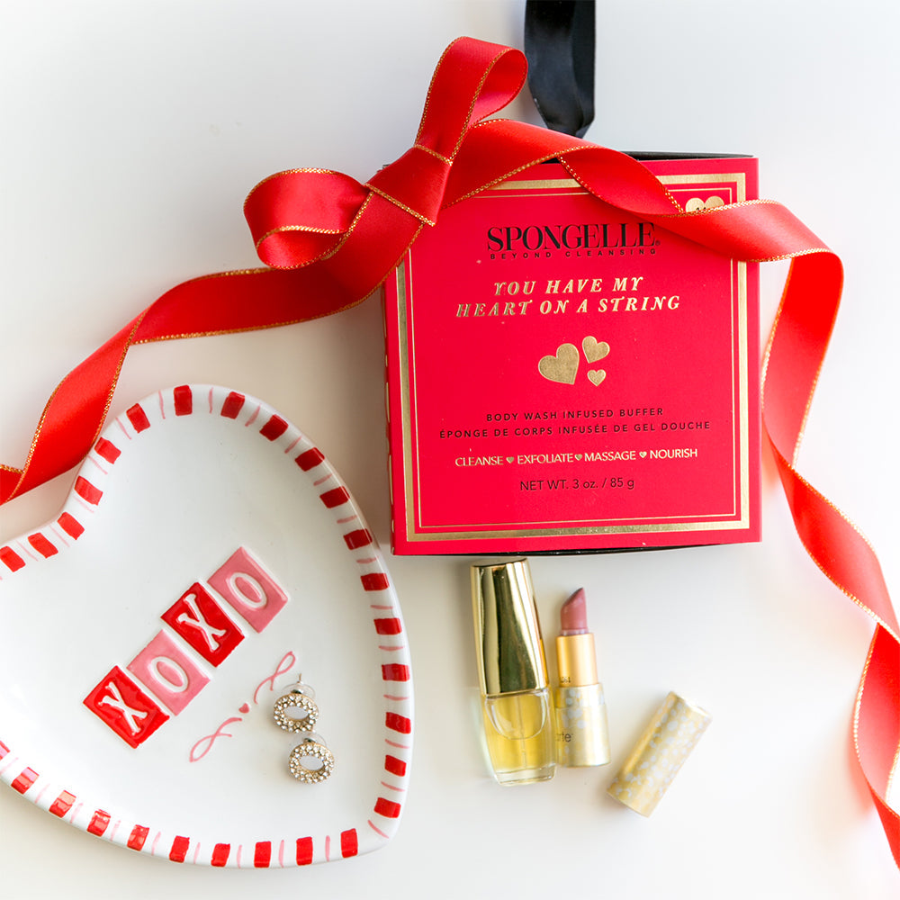You Have My Heart on a String: Boxed Heart Shaped Sponge - Glamourous Grace