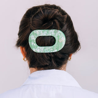 Spring Splash Large Flat Round Hair Clip - Glamourous Grace