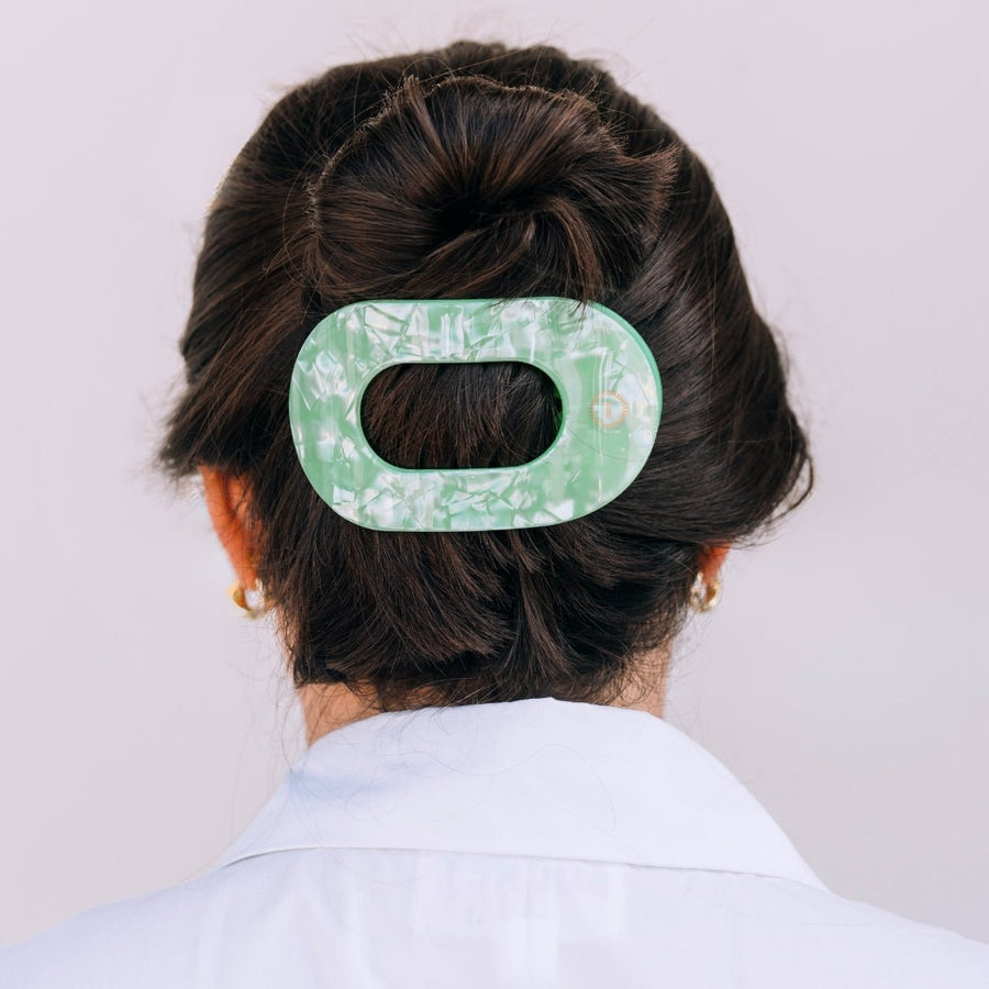 Spring Splash Large Flat Round Hair Clip - Glamourous Grace