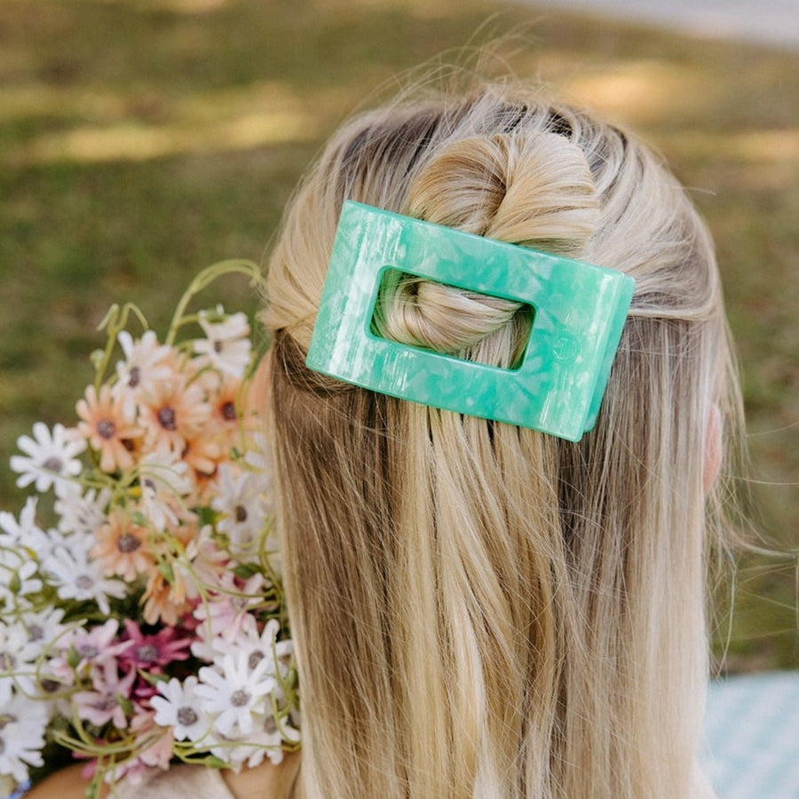 Spring Splash Medium Flat Rectangle Hair Clip - Glamourous Grace