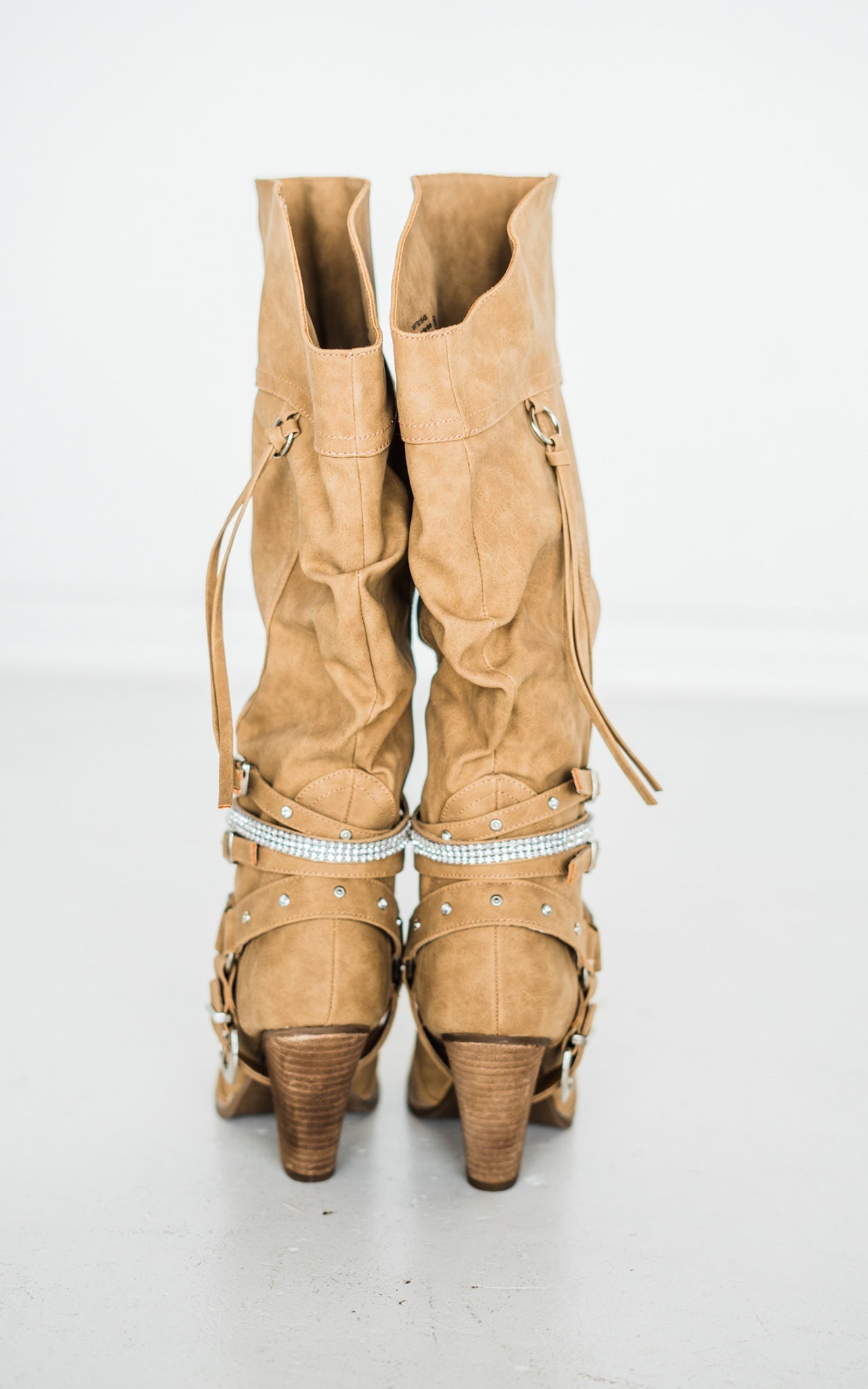 Stacey Boots in Nude - Glamourous Grace