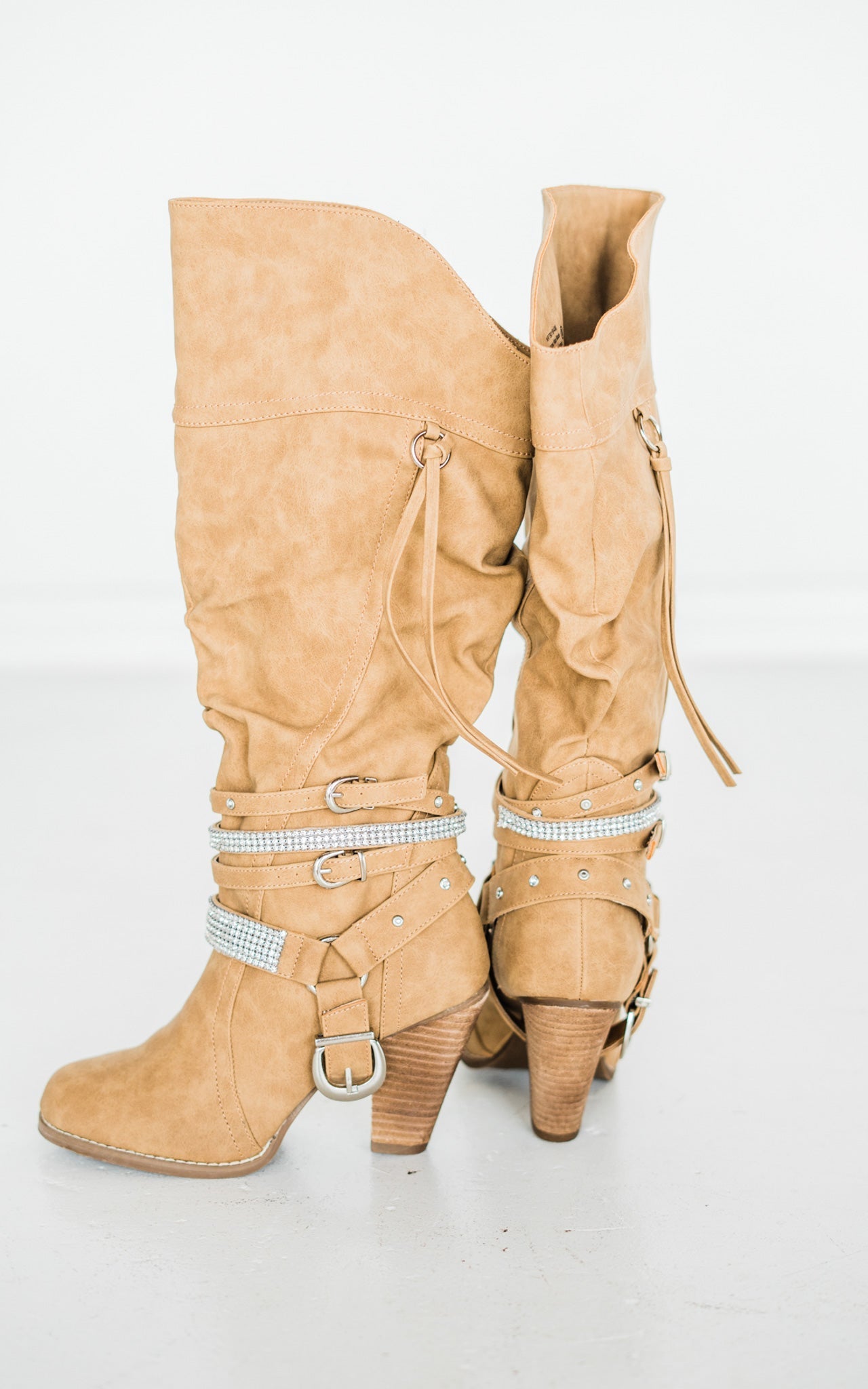 Stacey Boots in Nude - Glamourous Grace