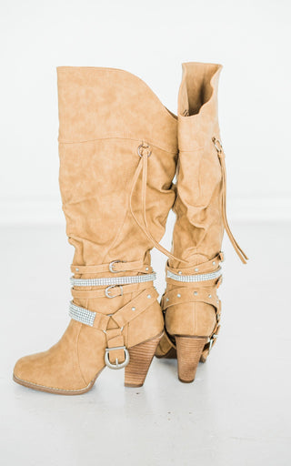 Stacey Boots in Nude - Glamourous Grace