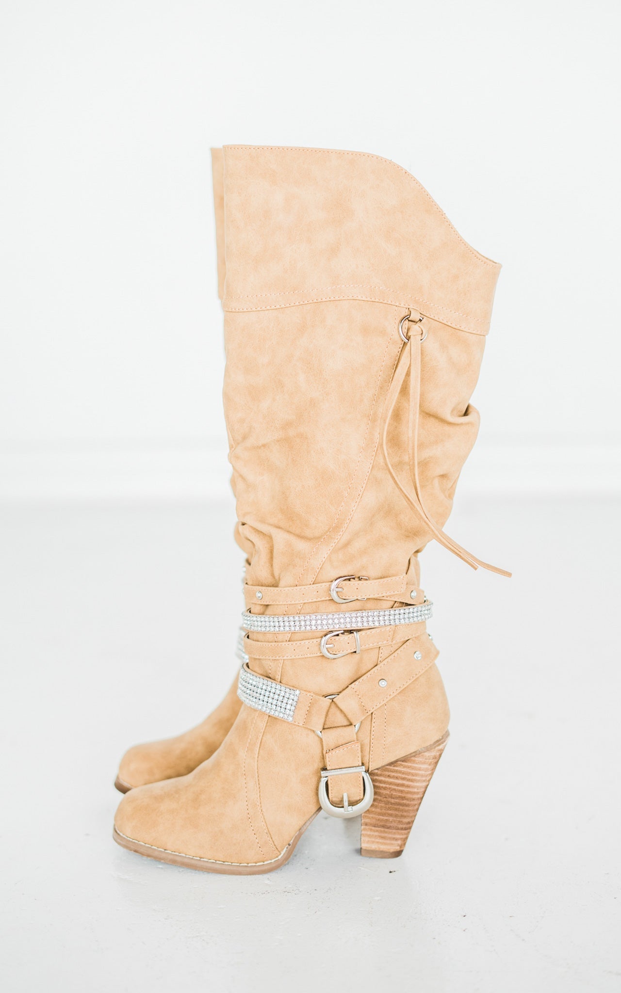 Stacey Boots in Nude - Glamourous Grace