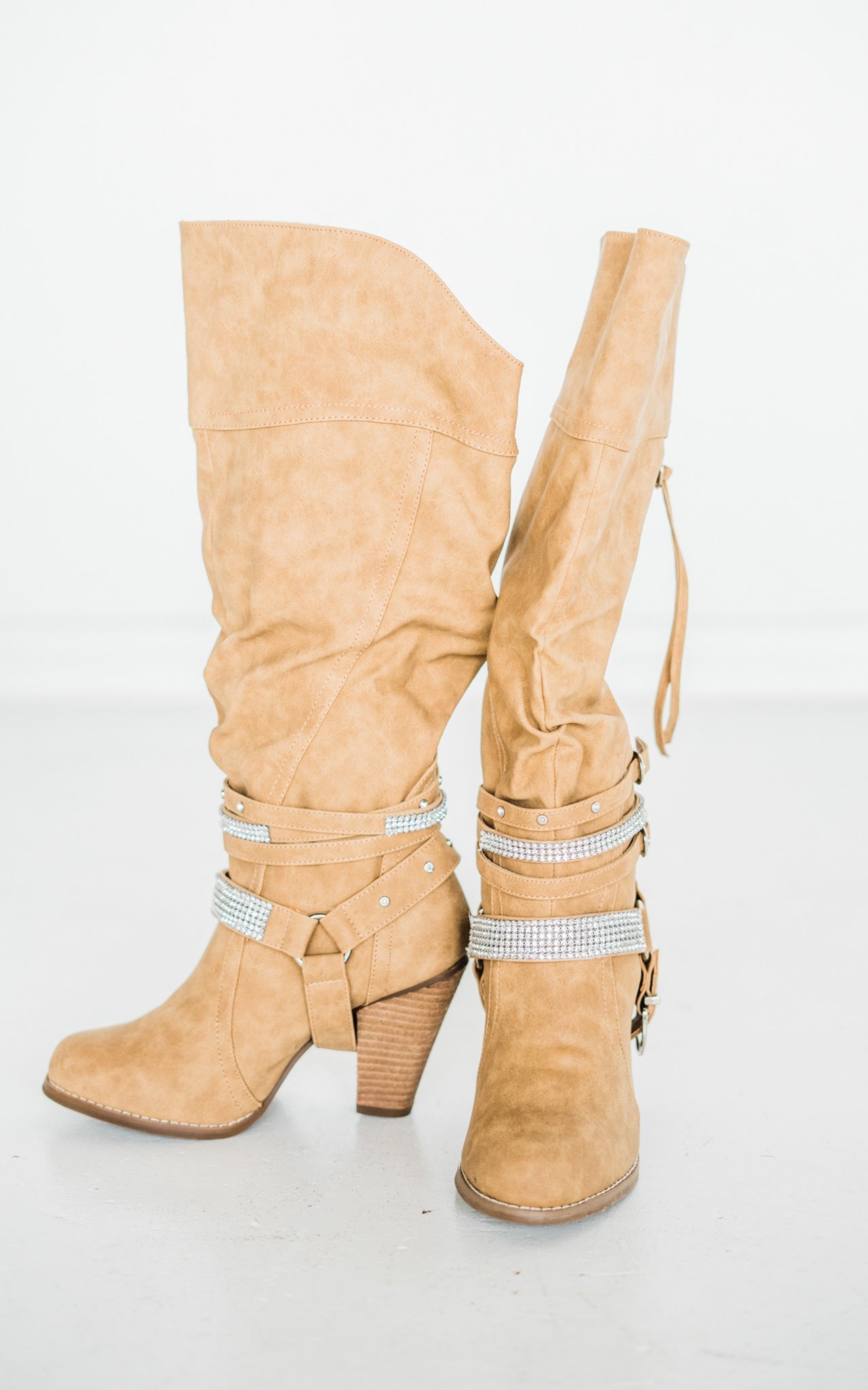 Stacey Boots in Nude - Glamourous Grace
