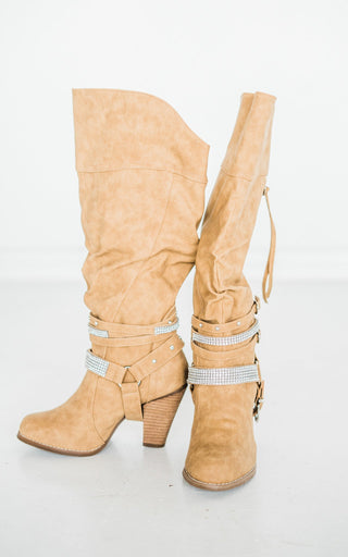 Stacey Boots in Nude - Glamourous Grace