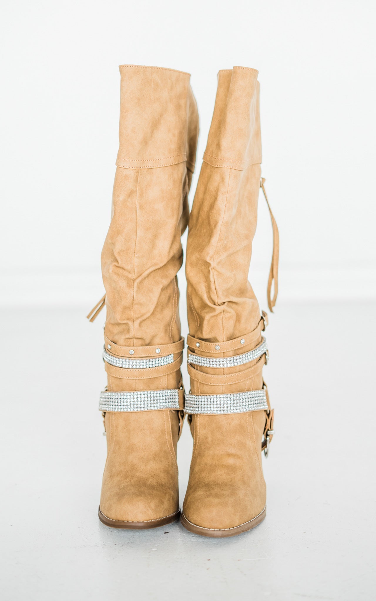 Stacey Boots in Nude - Glamourous Grace
