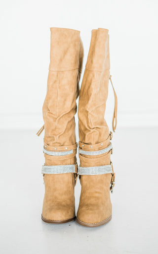 Stacey Boots in Nude - Glamourous Grace