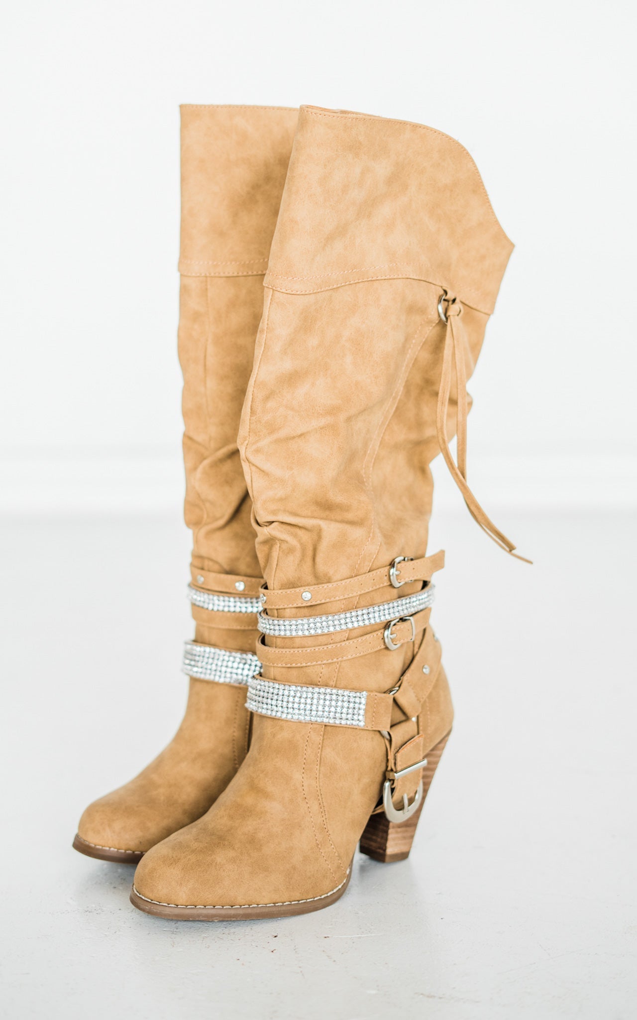Stacey Boots in Nude - Glamourous Grace