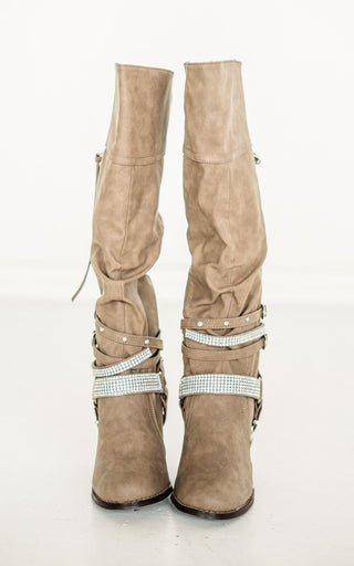 Stacey Boots in Taupe - Glamourous Grace