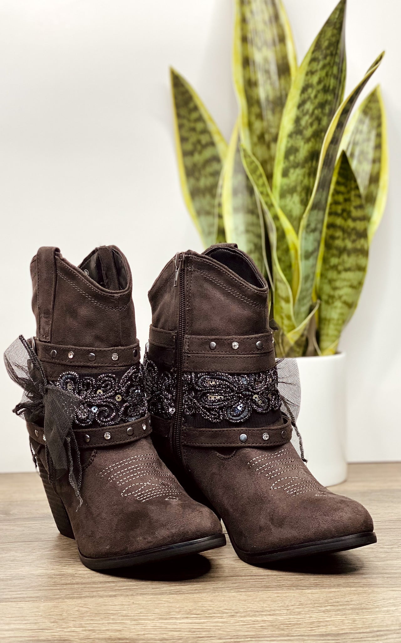 Stash Bootie in Grey - Glamourous Grace