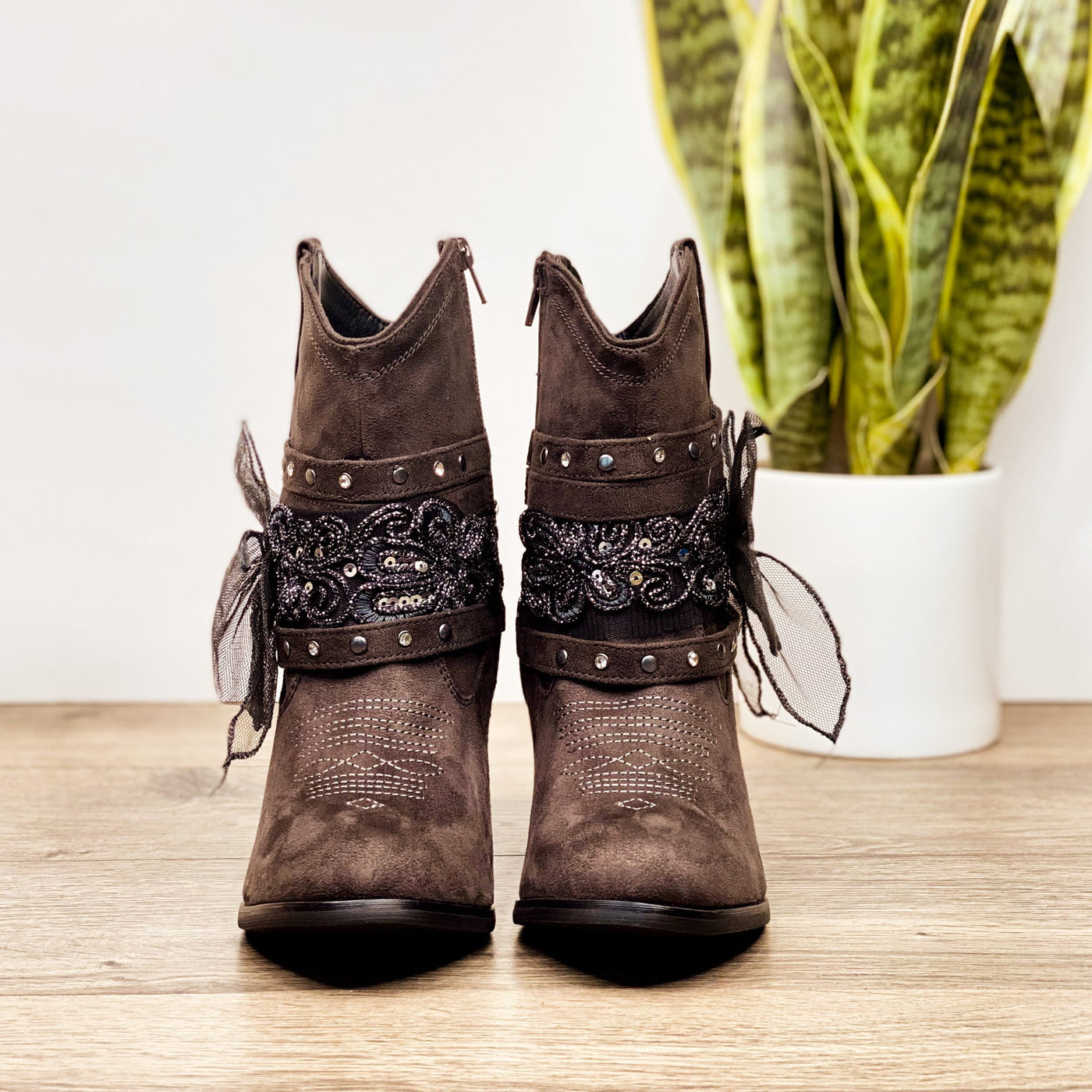 Stash Bootie in Grey - Glamourous Grace