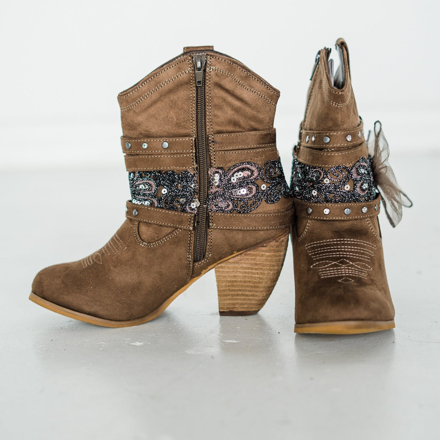 Stash Bootie in Taupe - Glamourous Grace