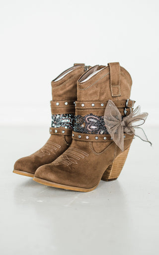 Stash Bootie in Taupe - Glamourous Grace