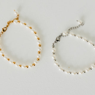 Stella Pearl and Chain Bracelet - WATERPROOF