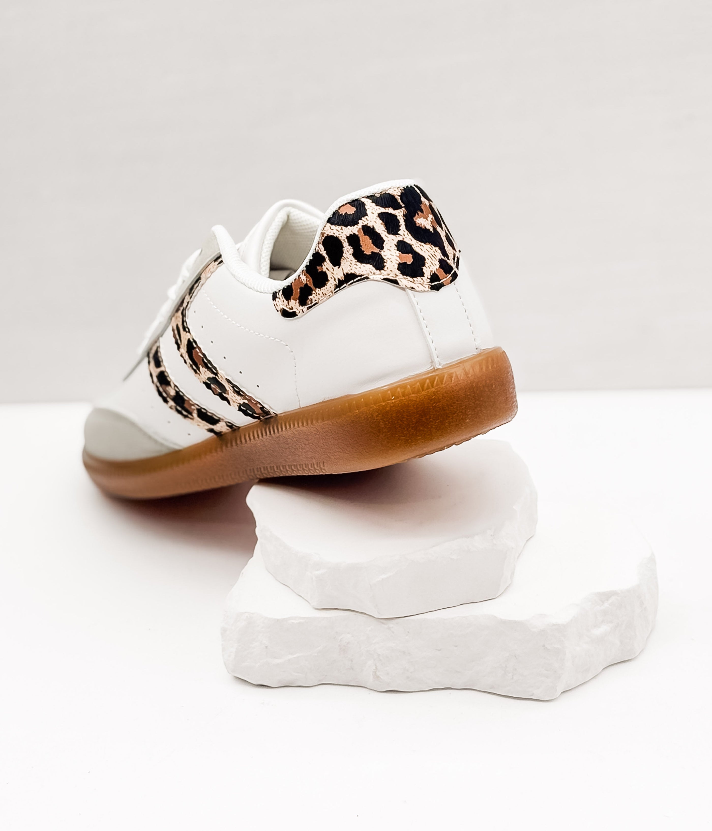 Stockholm Sneaker in White/Leopard - Glamourous Grace