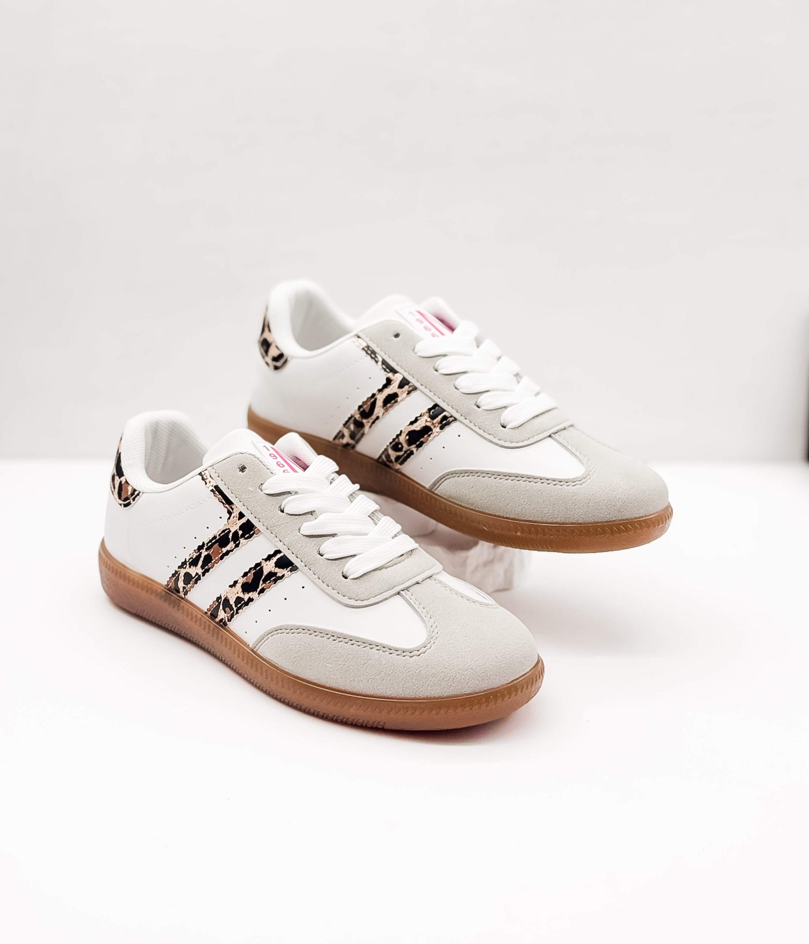 Stockholm Sneaker in White/Leopard - Glamourous Grace