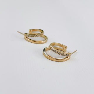 Stole The Show Crystal Double Hoop Earring
