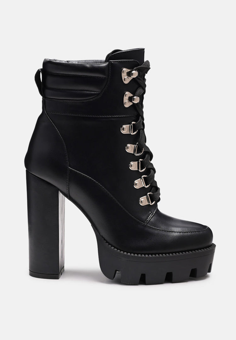Stopper Cushion Collared Lace Up Boots - Glamourous Grace