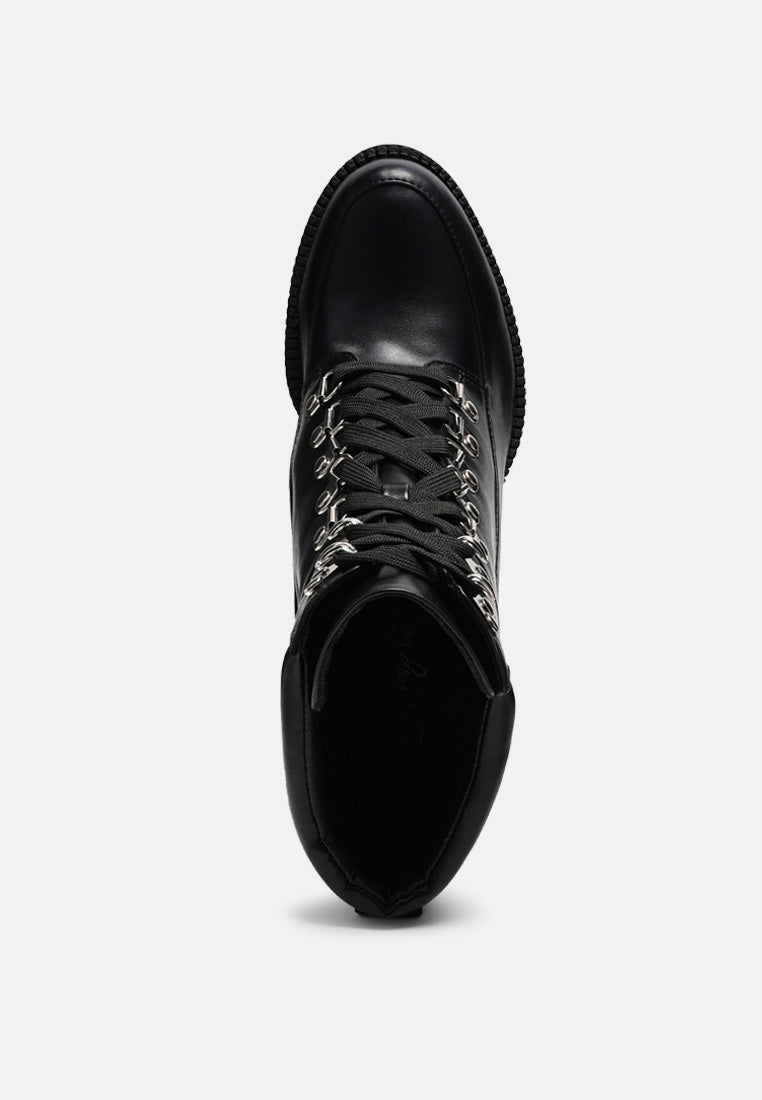 Stopper Cushion Collared Lace Up Boots - Glamourous Grace